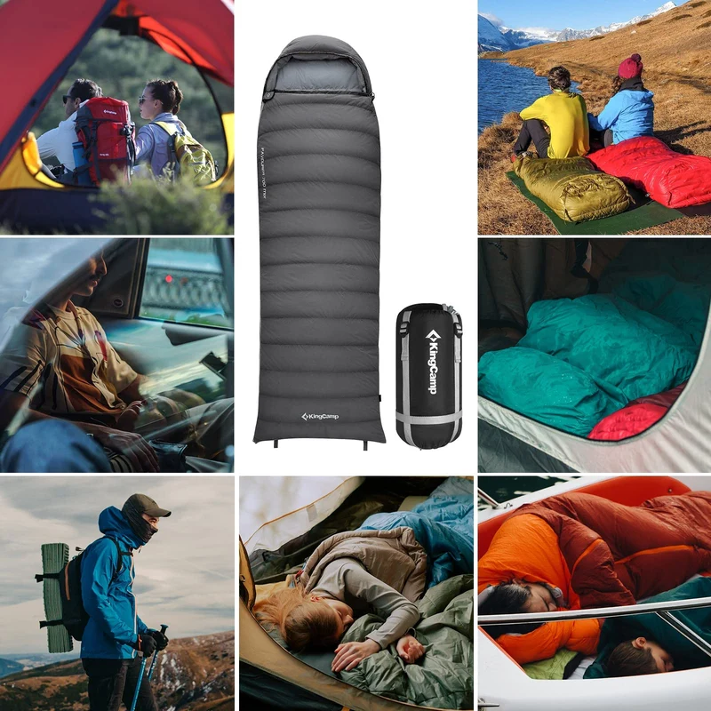 KingCamp Lightweight Down Sleeping Bag-Envelope With Hood
