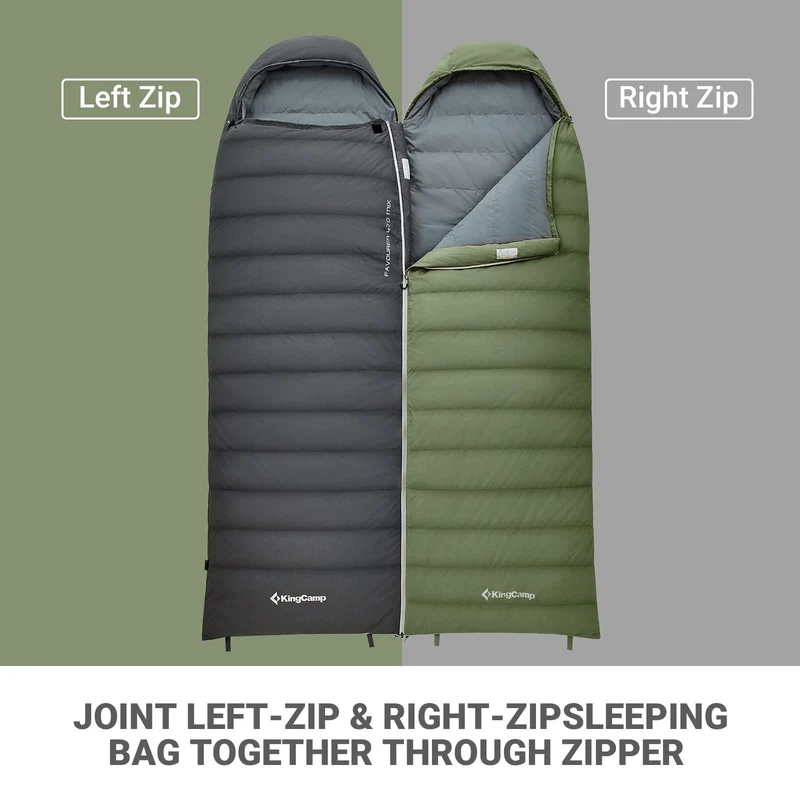 KingCamp Lightweight Down Sleeping Bag-Envelope With Hood