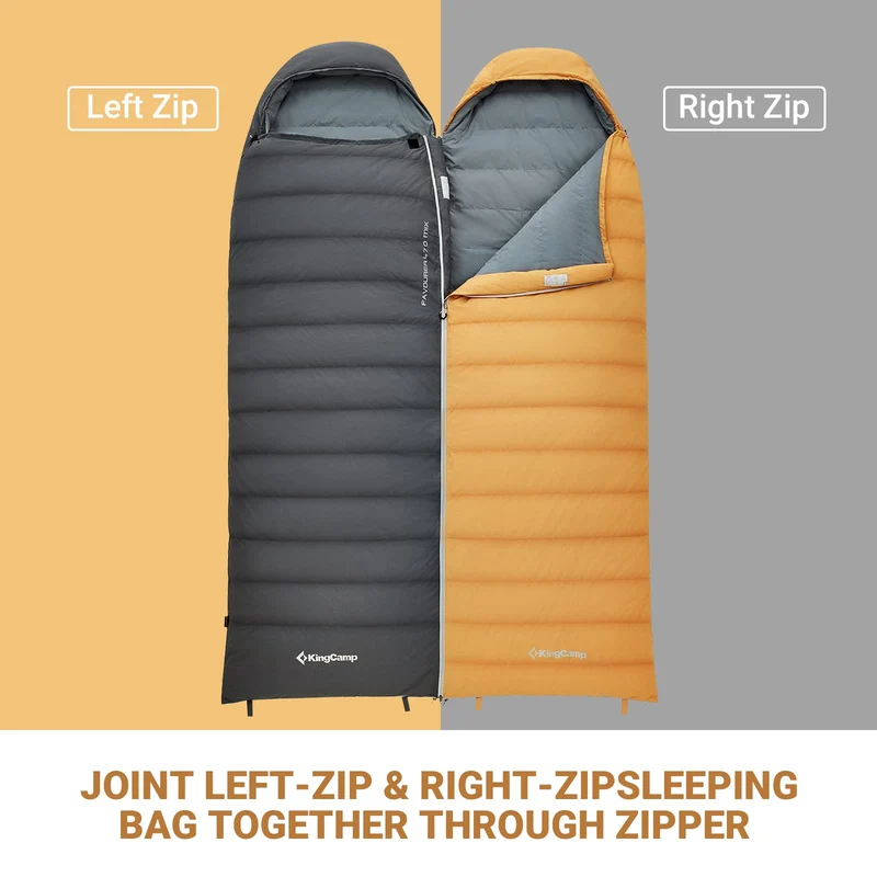 KingCamp Lightweight Down Sleeping Bag-Envelope With Hood