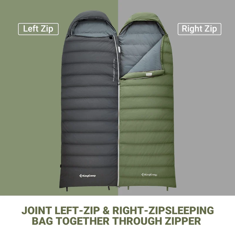 KingCamp Lightweight Down Sleeping Bag-Envelope With Hood