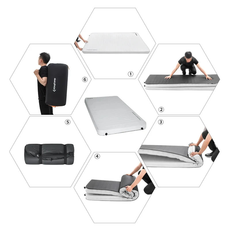 KingCamp PREMIUM Double 7.5 cm Thick Self-Inflating Camping Mattress