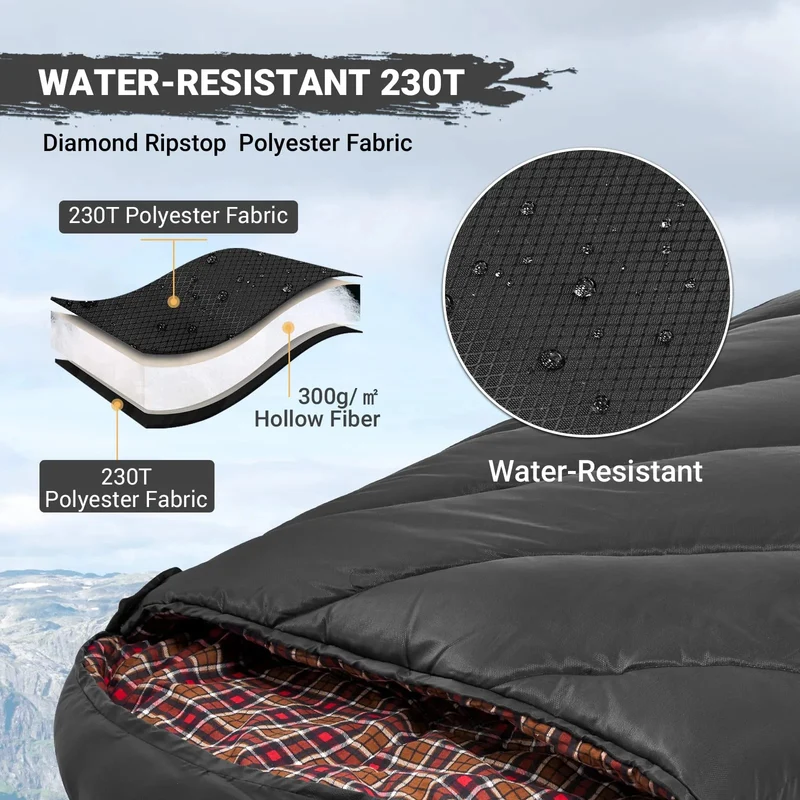 KingCamp FREESPACE 300S Kids Sleeping Bag-Envelope With Hood