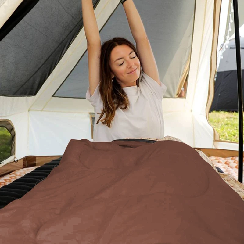 KingCamp CLOUDY 400 Sleeping Bag-Envelope With Hood - 4-Season, Wide, Waterproof, Converts to Double