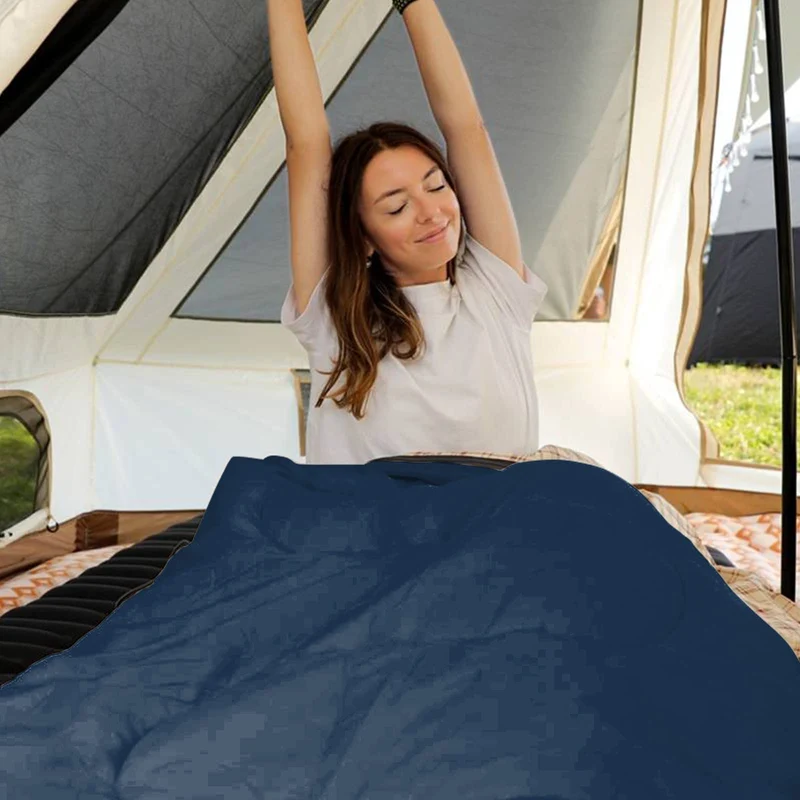 KingCamp CLOUDY 400 Sleeping Bag-Envelope With Hood - 4-Season, Wide, Waterproof, Converts to Double