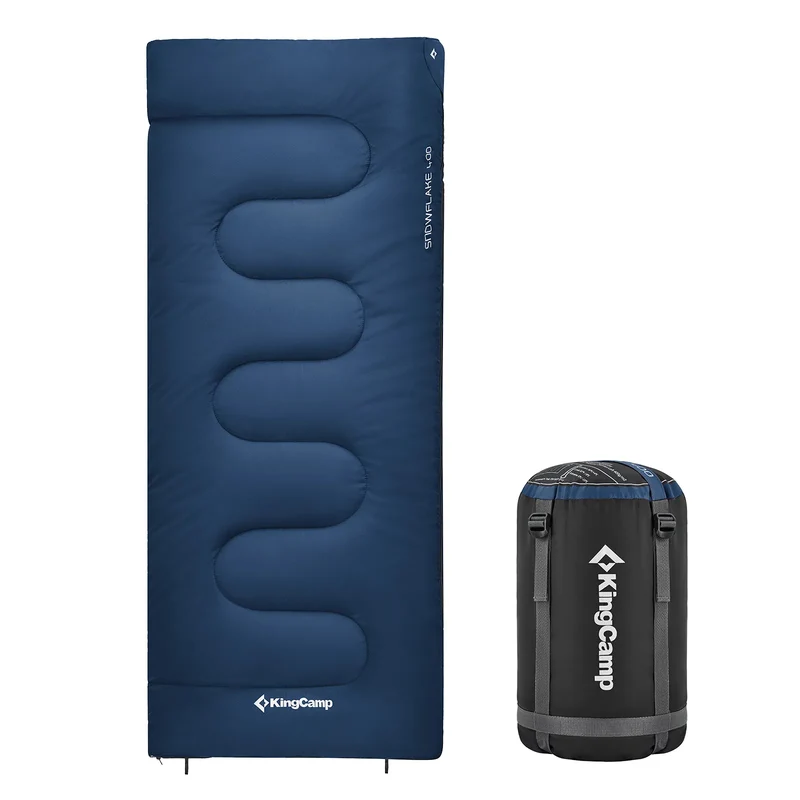 KingCamp SNOWFLAKE 400 Sleeping Bag – Wide, Convertible to Double, Flannel Lined