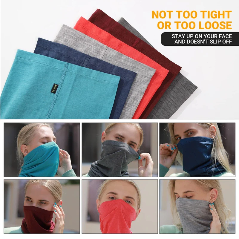 METARINO Neck gaiters Wool Neck Warmer Lightweight Face Mask