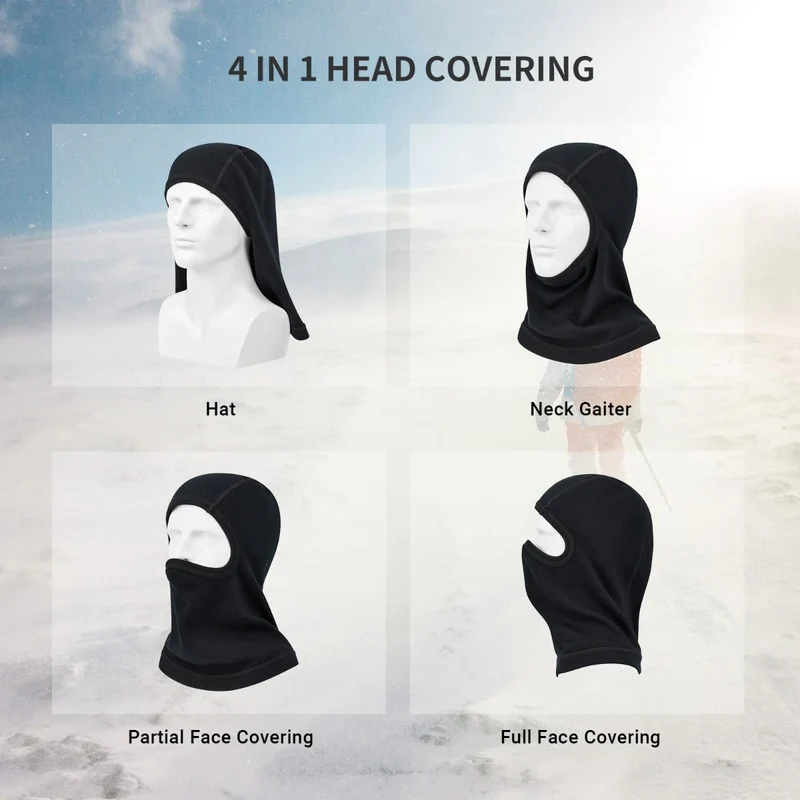 METARINO blaclavas Wool Winter Face Mask Head Covering for Warmth
