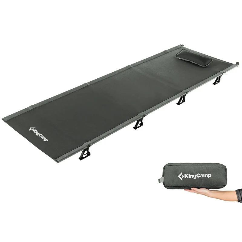 KingCamp Ultralight Folding Camping Cot | 4.9 lbs Lightweight Portable Cot with 7075 Aluminum Frame, 265lb Capacity