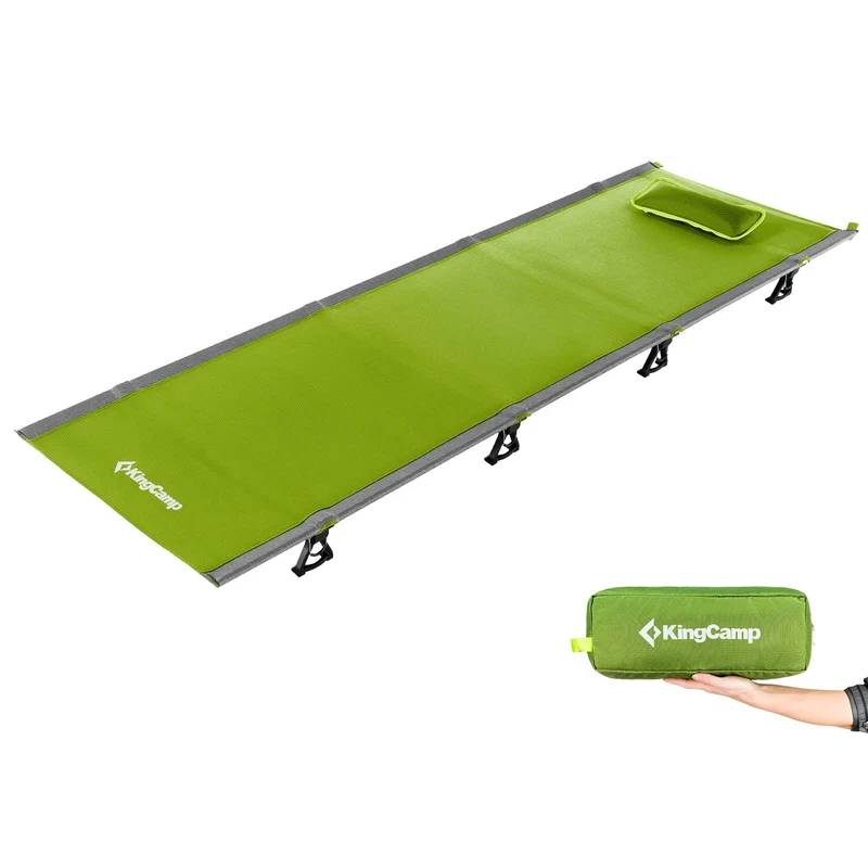 KingCamp Ultralight Folding Camping Cot | 4.9 lbs Lightweight Portable Cot with 7075 Aluminum Frame, 265lb Capacity
