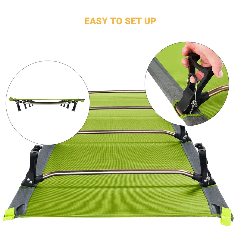 KingCamp Ultralight Folding Camping Cot | 4.9 lbs Lightweight Portable Cot with 7075 Aluminum Frame, 265lb Capacity