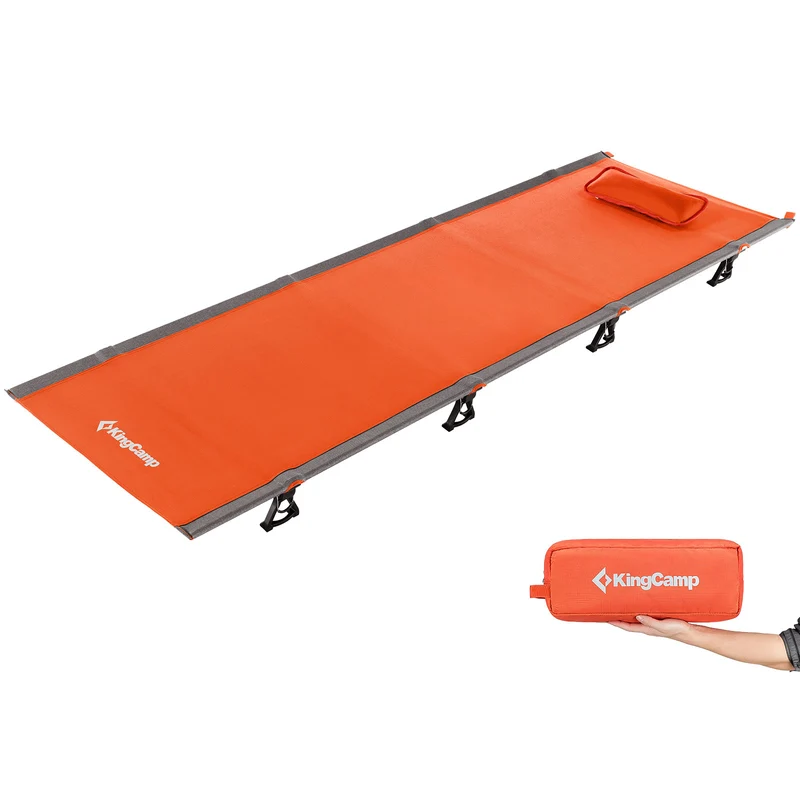 KingCamp Ultralight Folding Camping Cot | 4.9 lbs Lightweight Portable Cot with 7075 Aluminum Frame, 265lb Capacity