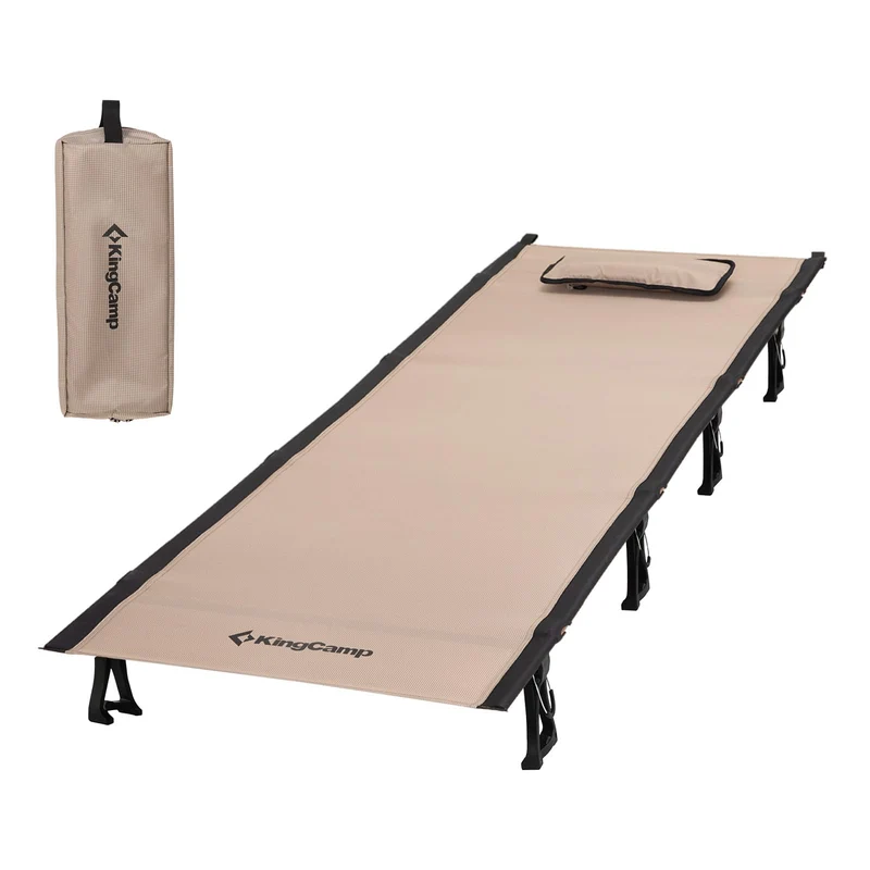KingCamp Ultralight Folding Camping Cot | 4.9 lbs Lightweight Portable Cot with 7075 Aluminum Frame, 265lb Capacity