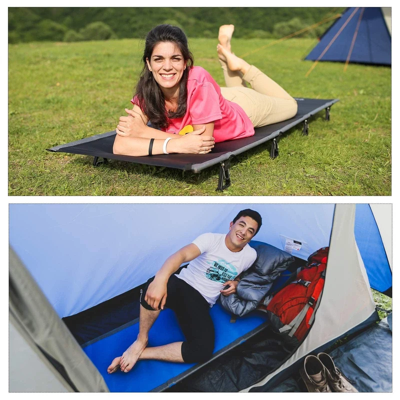 KingCamp Ultralight Folding Camping Cot | 4.9 lbs Lightweight Portable Cot with 7075 Aluminum Frame, 265lb Capacity