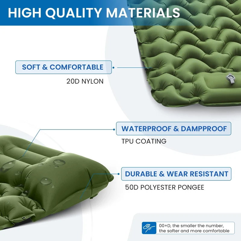 KingCamp DELUXE 10 Single Air Pad | Connectable Inflatable Camping Mattress