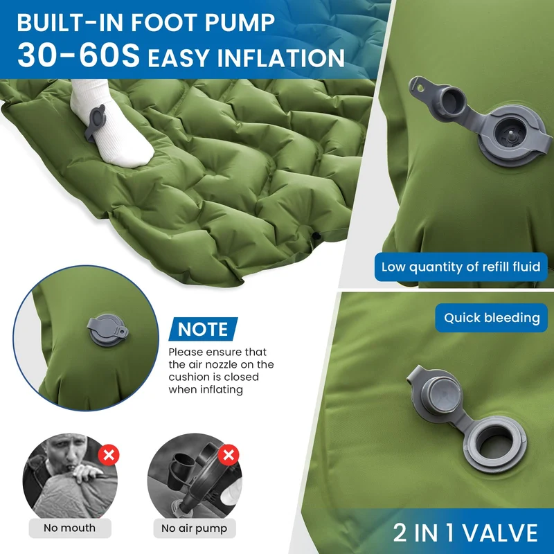 KingCamp DELUXE 10 Single Air Pad | Connectable Inflatable Camping Mattress