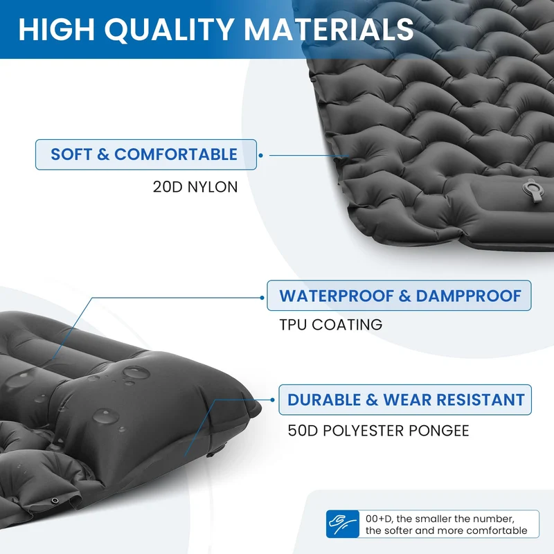 KingCamp DELUXE 10 Single Air Pad | Connectable Inflatable Camping Mattress