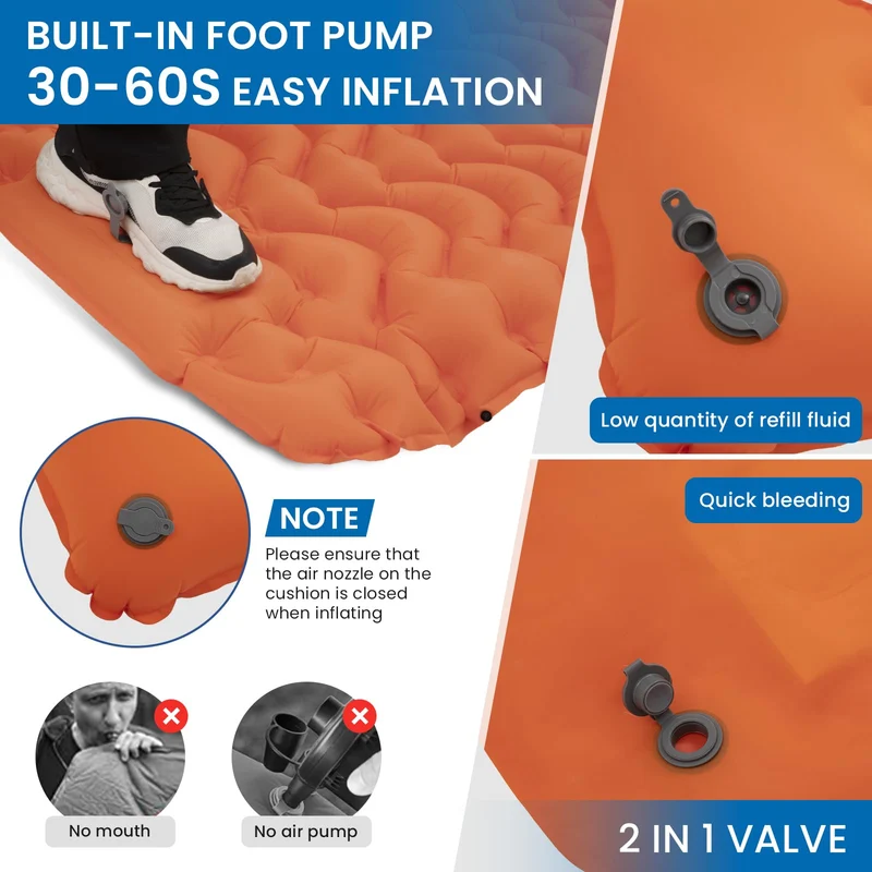 KingCamp DELUXE 10 Single Air Pad | Connectable Inflatable Camping Mattress
