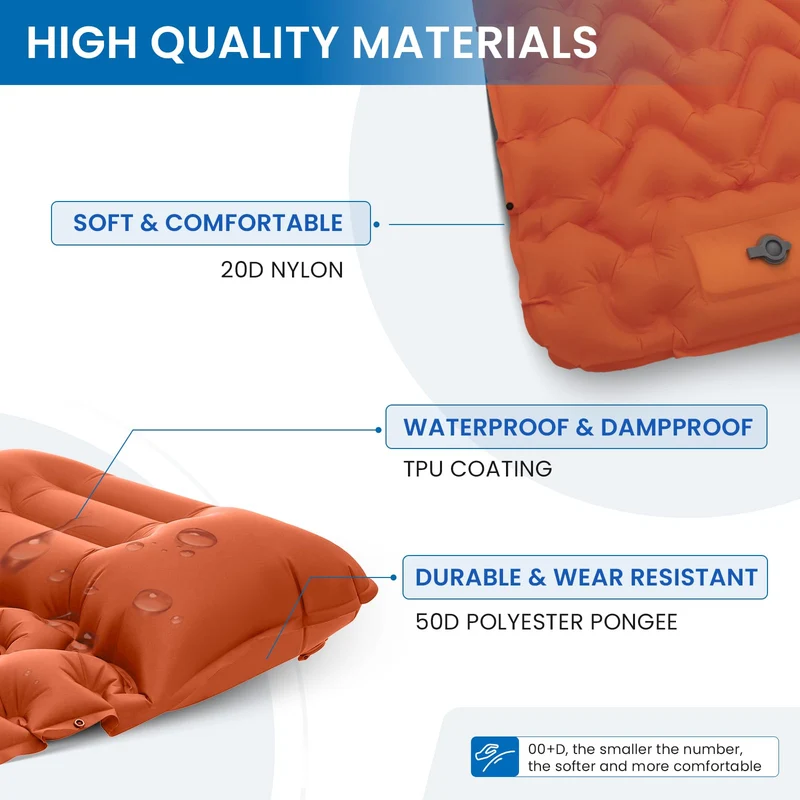 KingCamp DELUXE 10 Single Air Pad | Connectable Inflatable Camping Mattress
