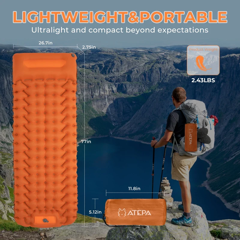 ATEPA DELUXE 7 Single Air Pad Camping Mattress