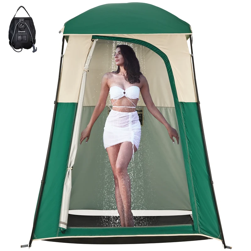 KingCamp MARASUSA Single Privacy Shelter with 20L Solar Shower Bag | Camping Shower Tent, UPF50+ Sun Protection, Portable Outdoor Shower Kit