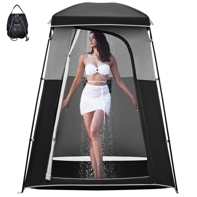 KingCamp MARASUSA Single Privacy Shelter with 20L Solar Shower Bag | Camping Shower Tent, UPF50+ Sun Protection, Portable Outdoor Shower Kit