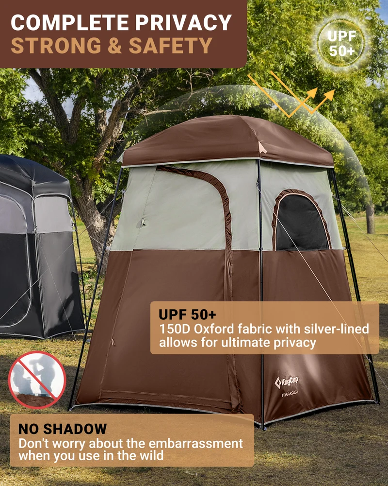 KingCamp MARASUSA Single Privacy Shelter with 20L Solar Shower Bag | Camping Shower Tent, UPF50+ Sun Protection, Portable Outdoor Shower Kit