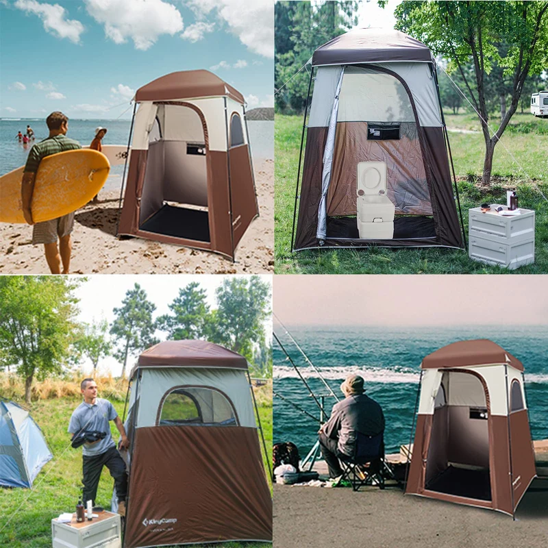 KingCamp MARASUSA Single Privacy Shelter with 20L Solar Shower Bag | Camping Shower Tent, UPF50+ Sun Protection, Portable Outdoor Shower Kit