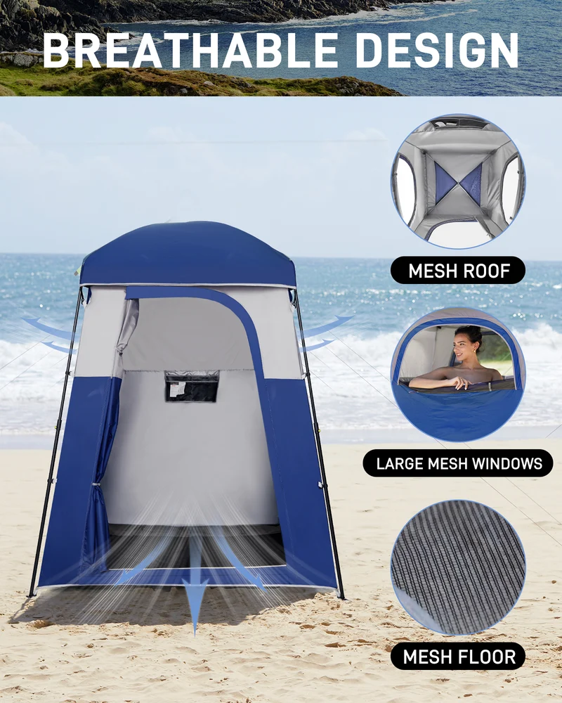 KingCamp MARASUSA Single Privacy Shelter with 20L Solar Shower Bag | Camping Shower Tent, UPF50+ Sun Protection, Portable Outdoor Shower Kit