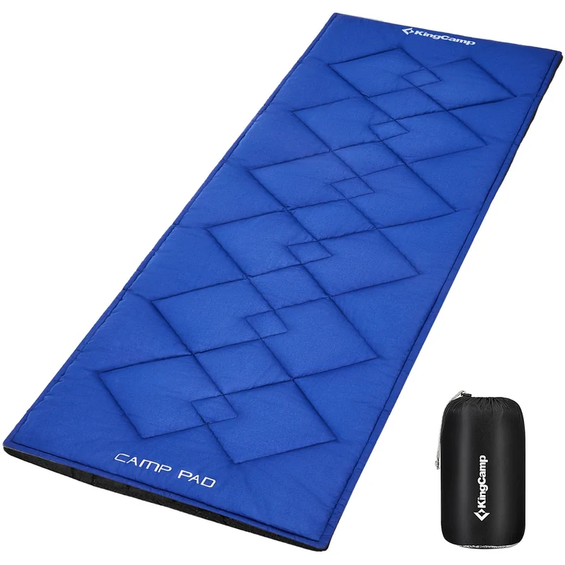 KingCamp CAMP PAD 350 Quilted Camping Cot Pad, Lightweight Padded Sleeping Mat with Elastic Straps, Machine Washable, 75" x 25"