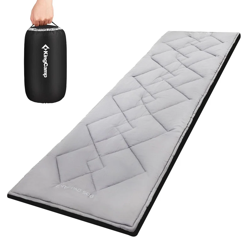 KingCamp CAMP PAD 350 Quilted Camping Cot Pad, Lightweight Padded Sleeping Mat with Elastic Straps, Machine Washable, 75" x 25"