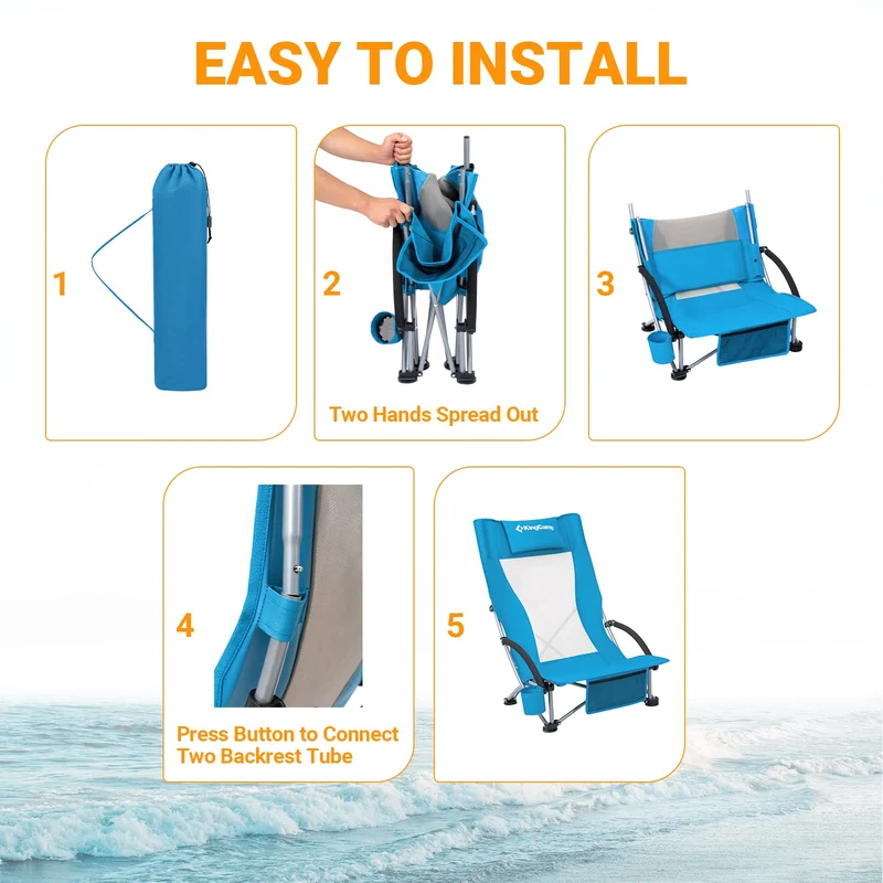 KingCamp High Mesh Back Beach Chairs
