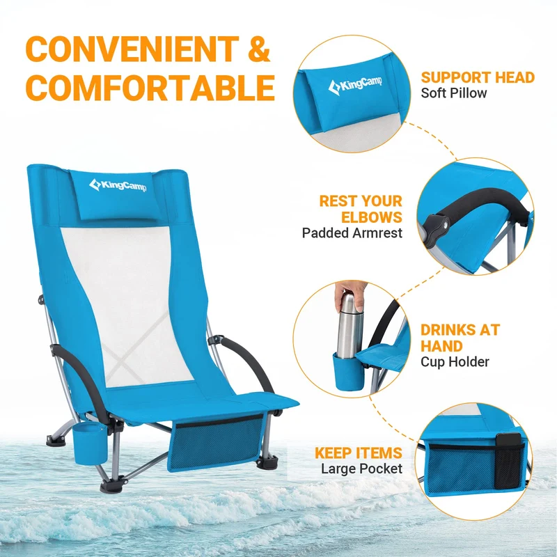 KingCamp High Mesh Back Beach Chairs