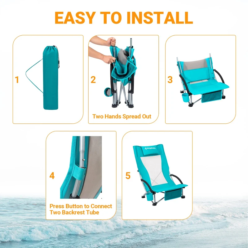 KingCamp High Mesh Back Beach Chairs