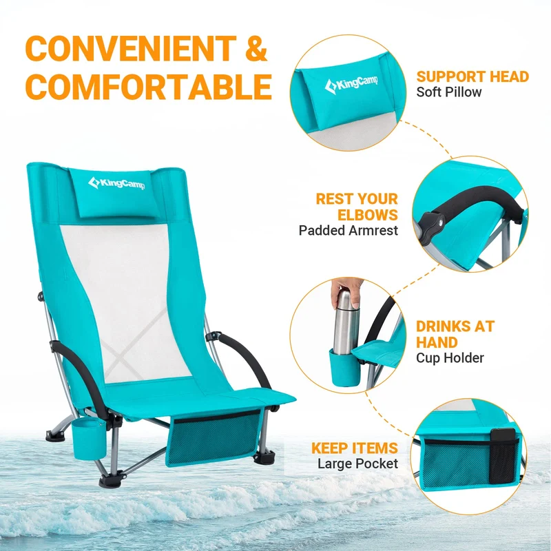 KingCamp High Mesh Back Beach Chairs