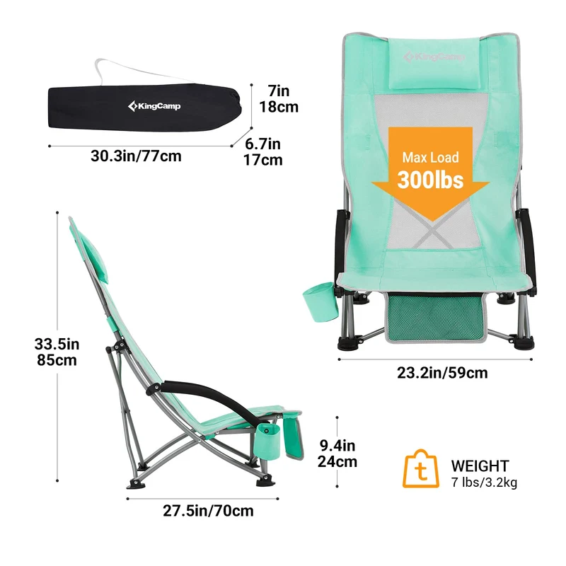 KingCamp High Mesh Back Beach Chairs