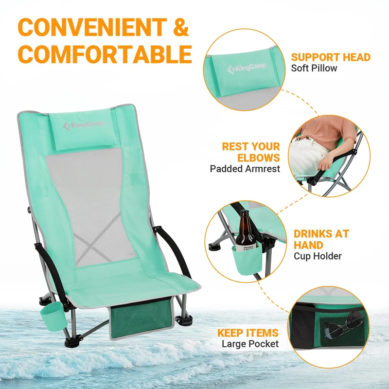 KingCamp High Mesh Back Beach Chairs