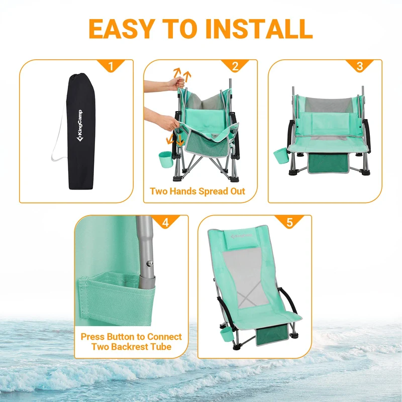 KingCamp High Mesh Back Beach Chairs