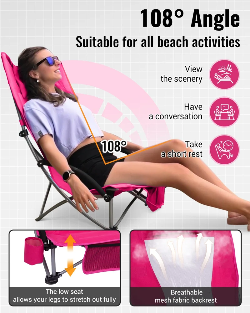 KingCamp Highback Beach Chair Set of 2