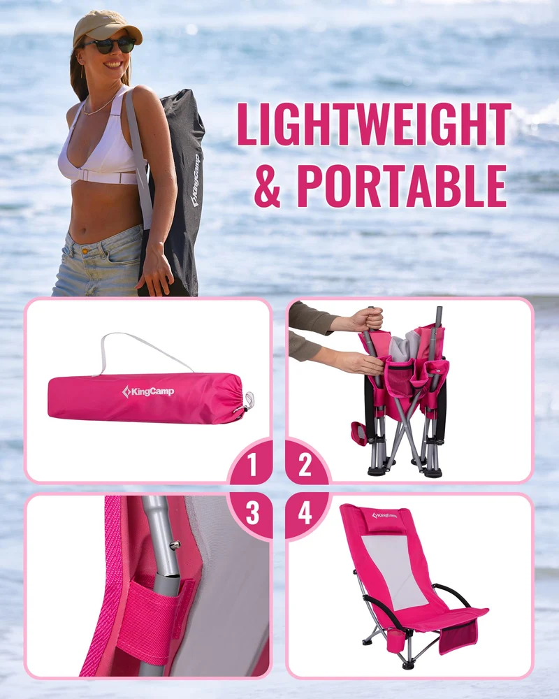 KingCamp Highback Beach Chair Set of 2