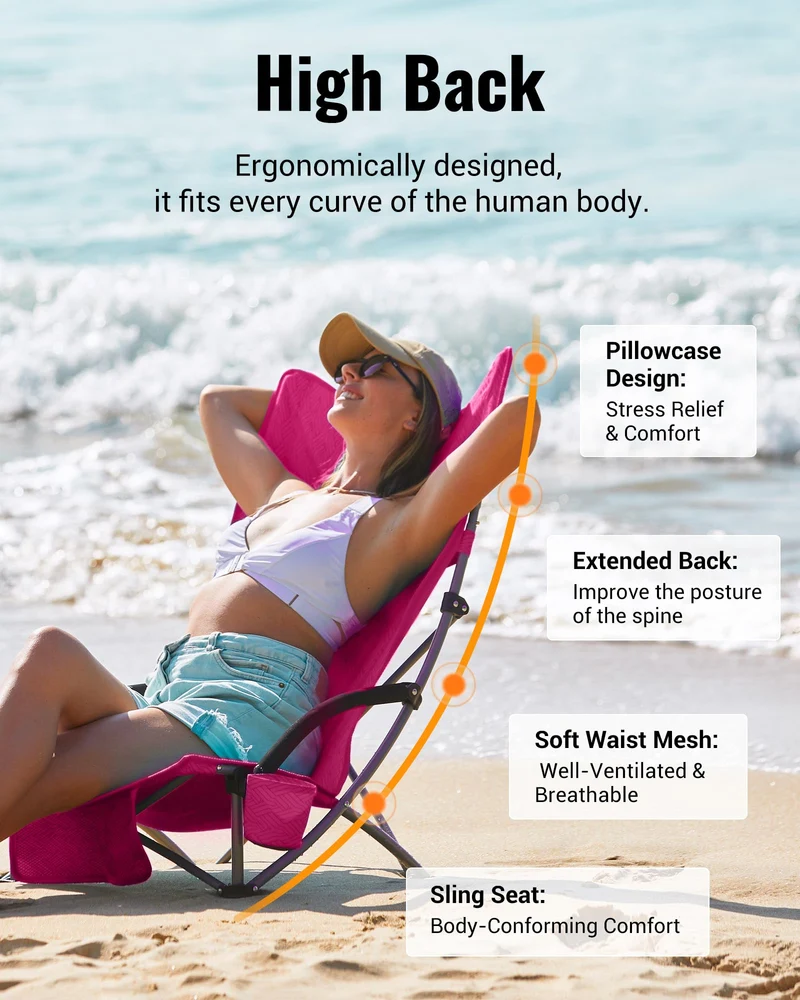KingCamp Highback Beach Chair Set of 2