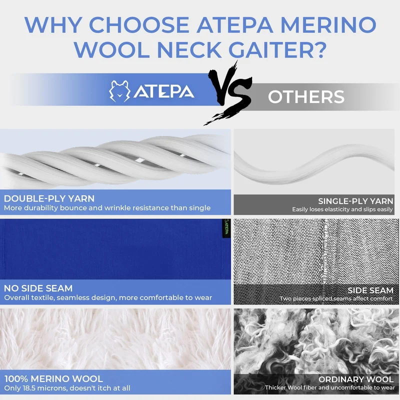 ATEPA Merino Wool Neck Gaiter