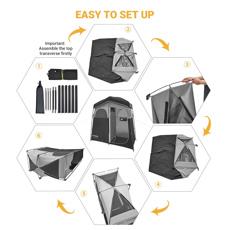KingCamp MARASUSA Oversize Camping Shower Tent 1/2 Room Outdoor Toilet Tent
