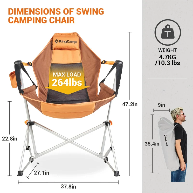 KingCamp Hammock Camping Swinging Recliner Chair 2pack