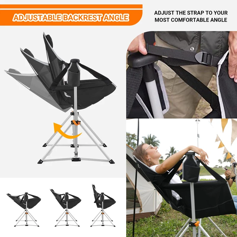 KingCamp Portable Swing Recliner Chair with Pillow ORCHID C10 Hammock Camping Chair