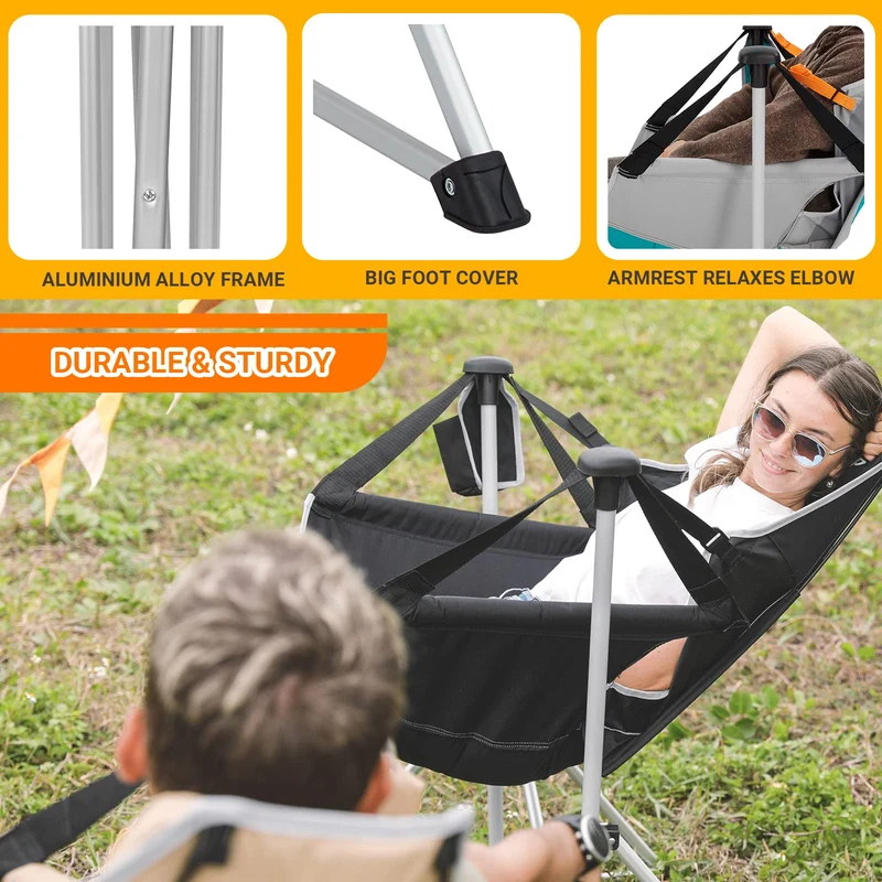 KingCamp Portable Swing Recliner Chair with Pillow ORCHID C10 Hammock Camping Chair