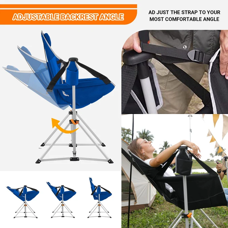 KingCamp Portable Swing Recliner Chair with Pillow ORCHID C10 Hammock Camping Chair