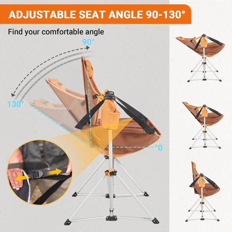 KingCamp Portable Swing Recliner Chair with Pillow ORCHID C10 Hammock Camping Chair