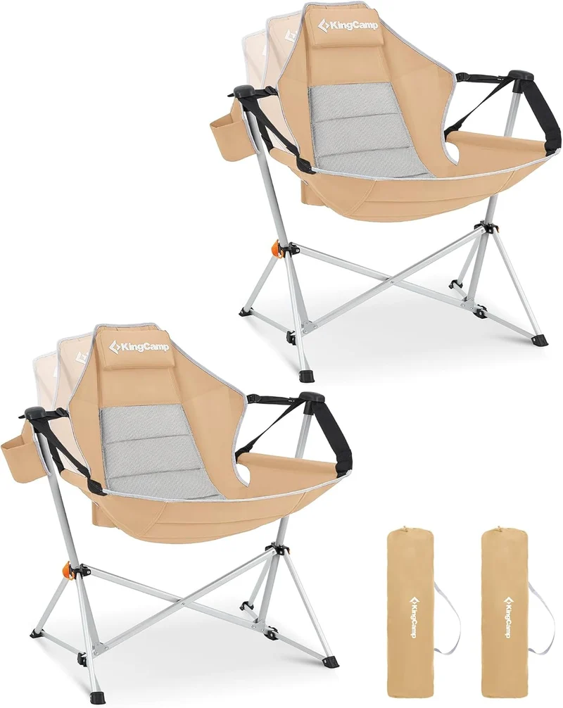 KingCamp Portable Swing Recliner Chair with Pillow ORCHID C10 Hammock Camping Chair
