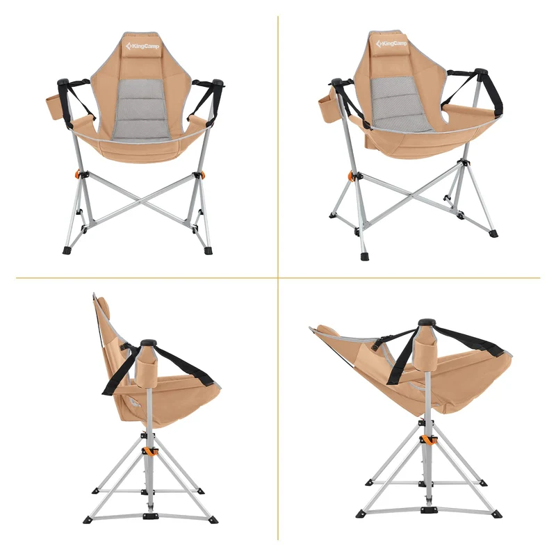 KingCamp Portable Swing Recliner Chair with Pillow ORCHID C10 Hammock Camping Chair