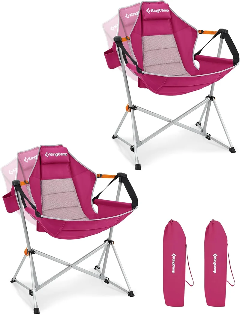 KingCamp Portable Swing Recliner Chair with Pillow ORCHID C10 Hammock Camping Chair